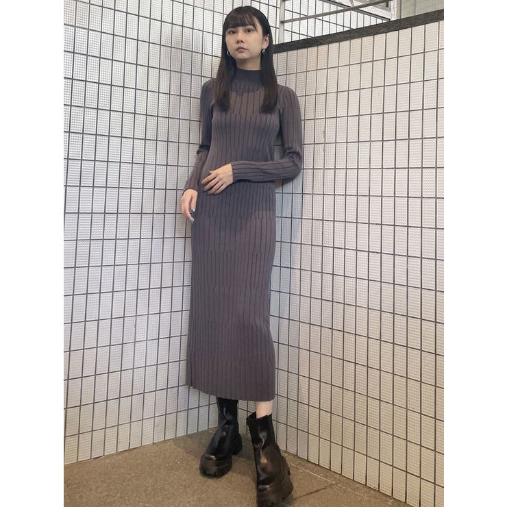 ランダムリブニットワンピース[品番：MKSW0054579]｜MURUA（ムルーア