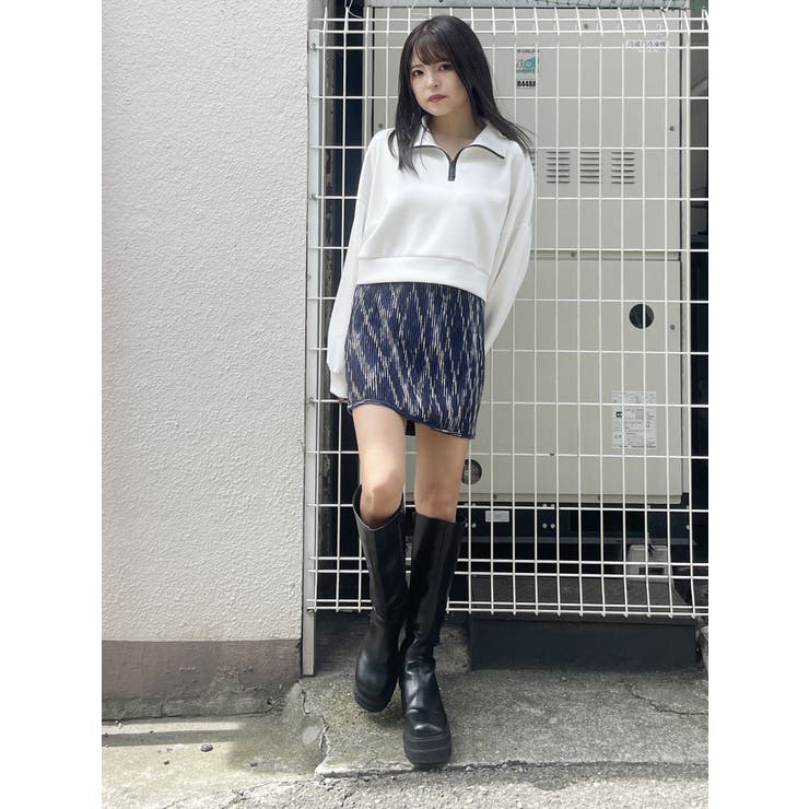 DT★Max Mara★earry ソフトニットミニスカート グラデーションガーターニットミニスカート[品番：MKSW0056218