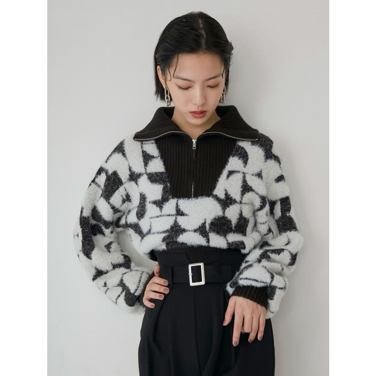 フロントZIPフェザーニット | MURUA | 詳細画像3