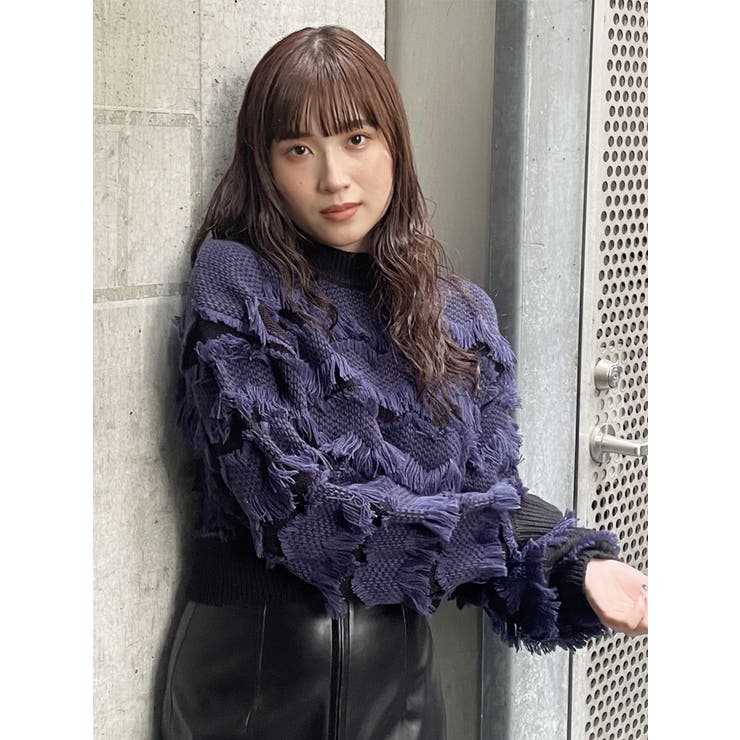 ジャガードフリンジニット[品番：MKSW0054582]｜MURUA（ムルーア）の