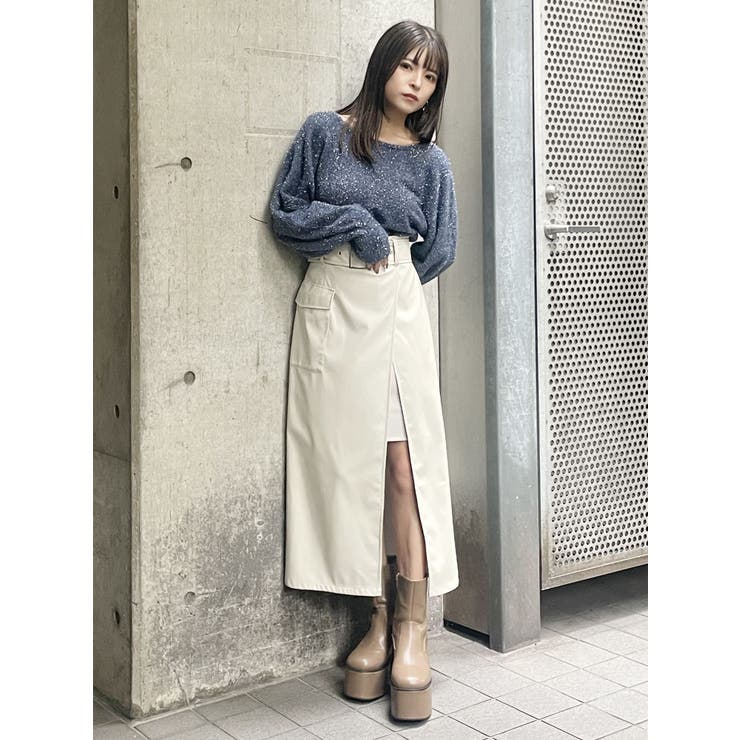 MURUA 【2WAY】シャイニーフェザーニット 2WAYシャイニーフェザーニット[品番：MKSW0054585]｜MURUA（ムルーア