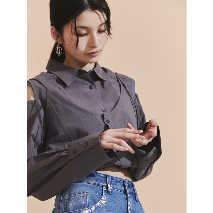 ターンバック2wayシャツ[品番：MKSW0056588]｜MURUA（ムルーア