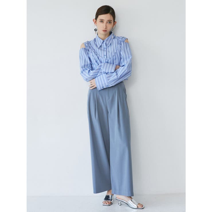 MURUA（ムルーア）の「ハイウエストタックワイドパンツ