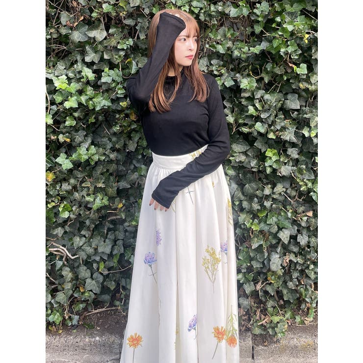 タックギャザーフラワープリントスカート【WEB限定】【花柄】[品番