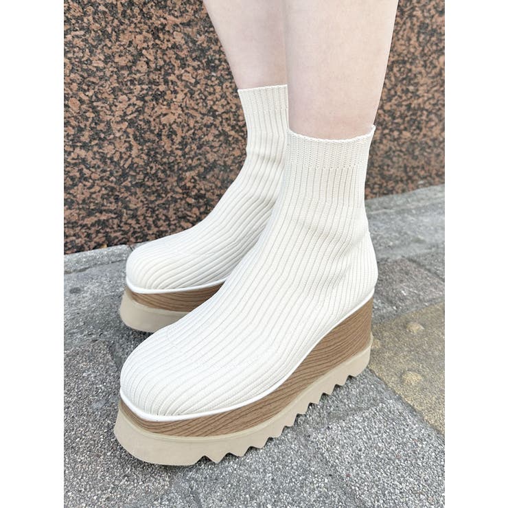 アイボリー | リブソックスブーツ | MURUA
