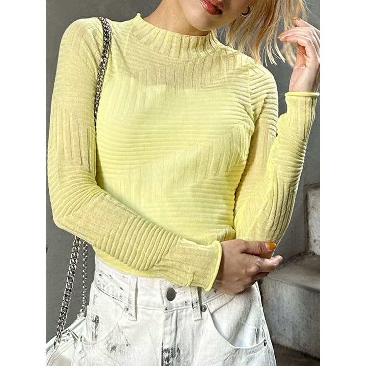 イエロー | ランダムパターンシアーニット | MURUA