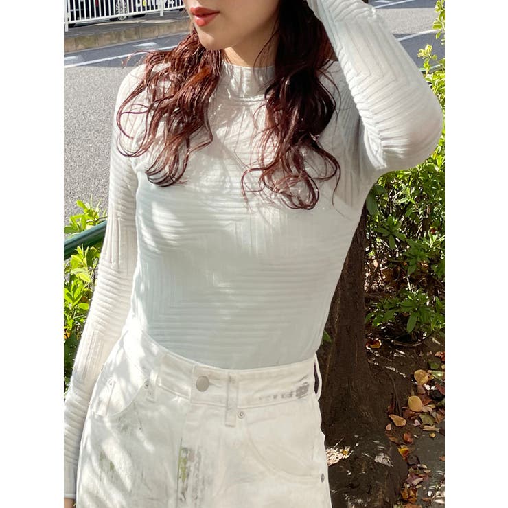 アイスブルー | ランダムパターンシアーニット | MURUA