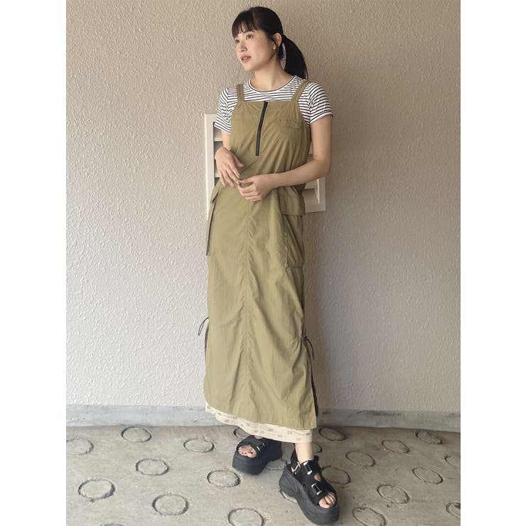 メッシュロゴカーゴワンピース | MURUA | 詳細画像19 