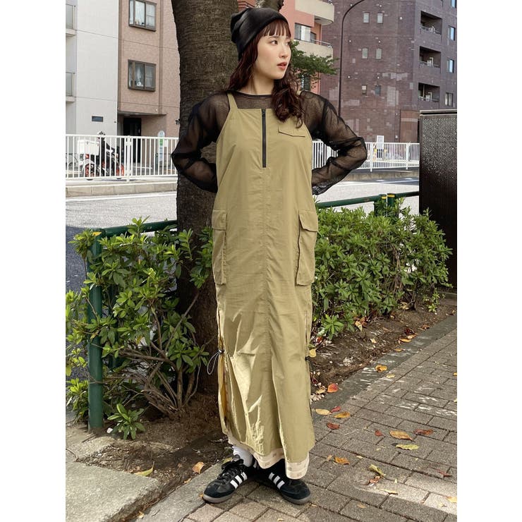 メッシュロゴカーゴワンピース | MURUA | 詳細画像9 