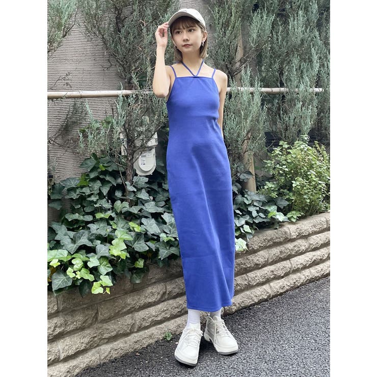 イタリアで購入　シルク100％　青と白のキャミワンピース イタリアで購入 シルク100％ 青と白のキャミワンピース イタリア