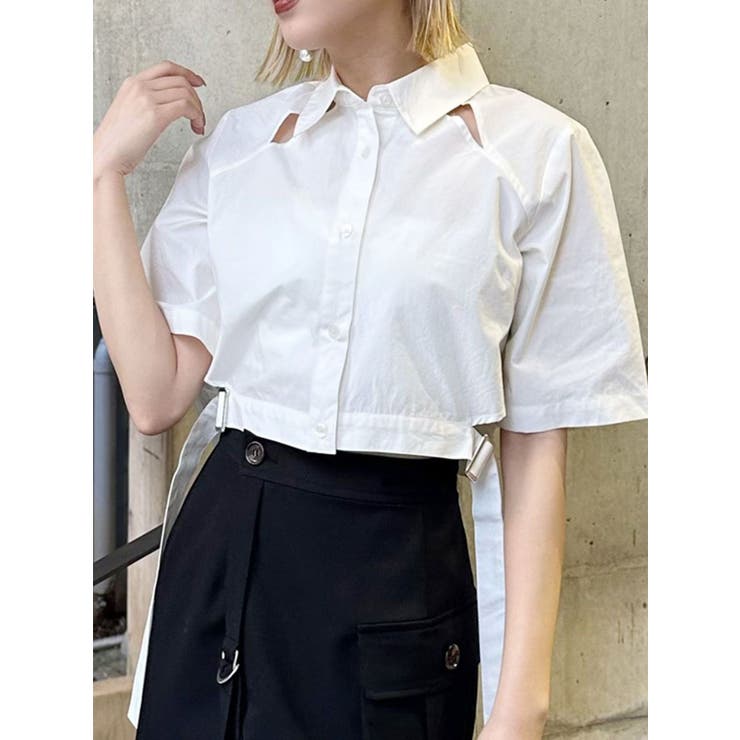 カットアウトクロップドシャツ[品番：MKSW0055751]｜MURUA