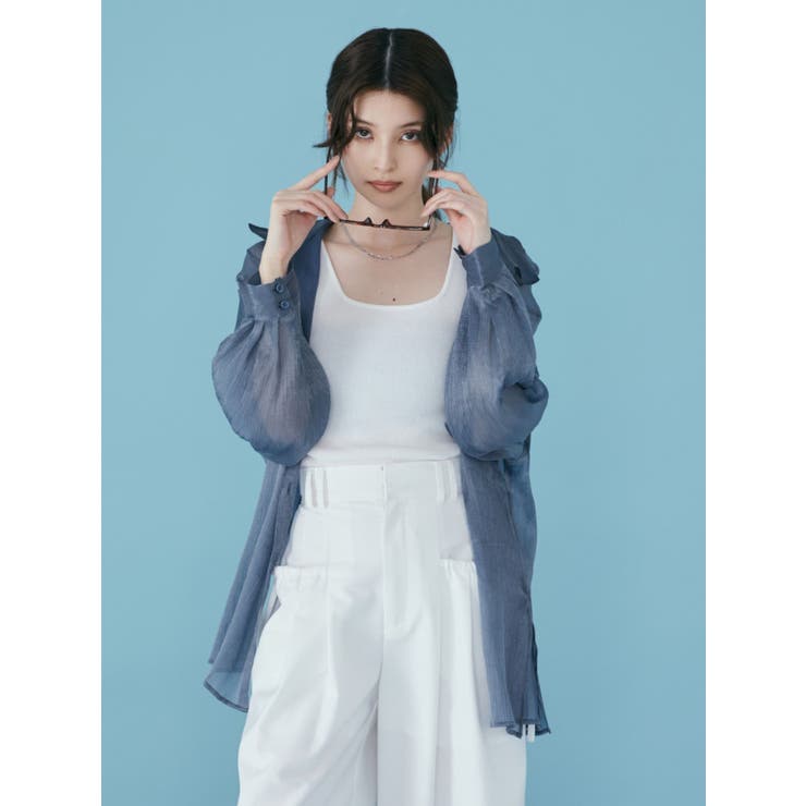 シアーシャイニーボリュームスリーブシャツ | MURUA | 詳細画像10 