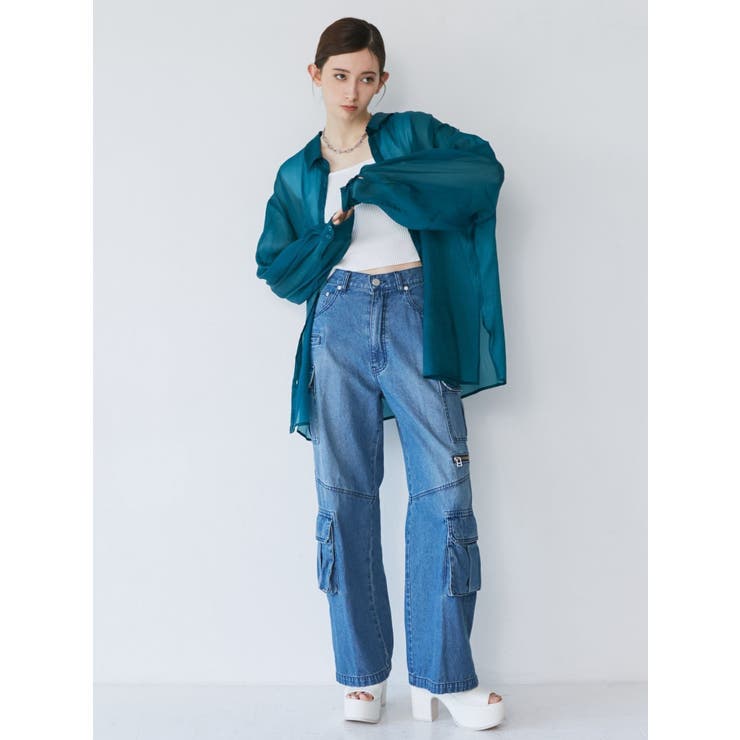 シアーシャイニーボリュームスリーブシャツ | MURUA | 詳細画像20 