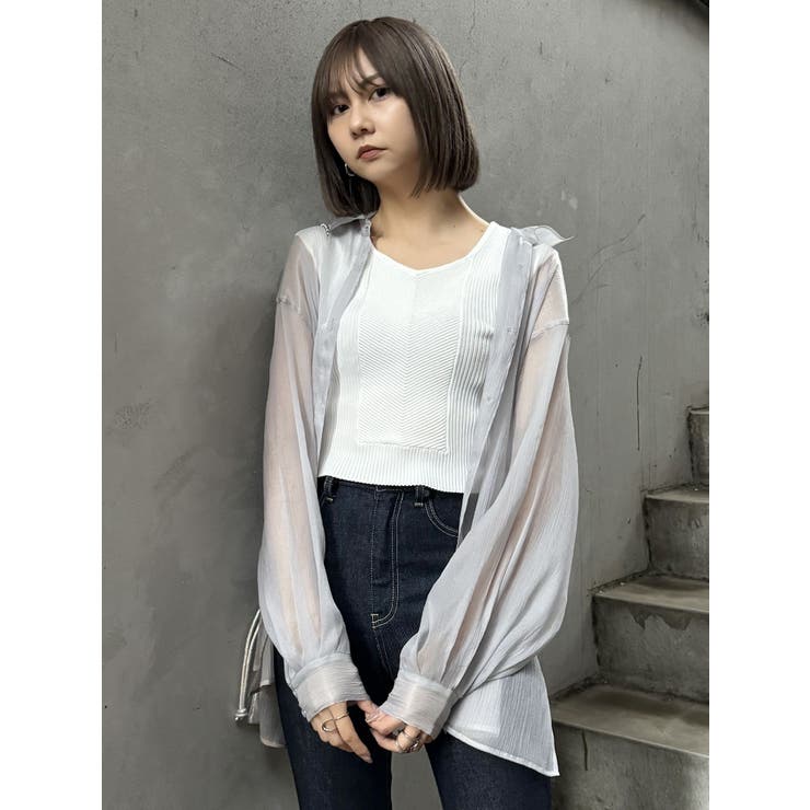 シアーシャイニーボリュームスリーブシャツ | MURUA | 詳細画像36 