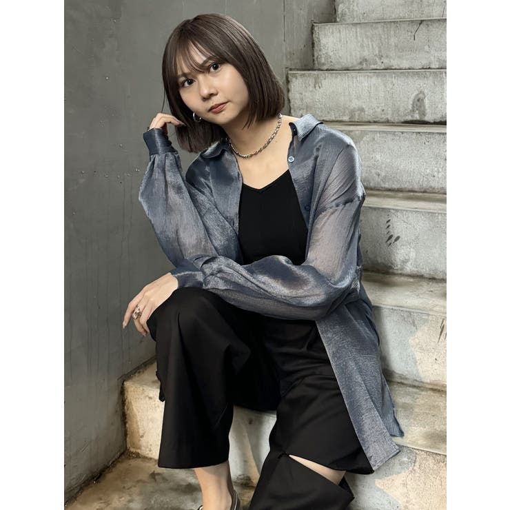 シアーシャイニーボリュームスリーブシャツ | MURUA | 詳細画像40 