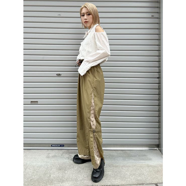メッシュロゴナイロンカーゴフレアパンツ【2way】[品番
