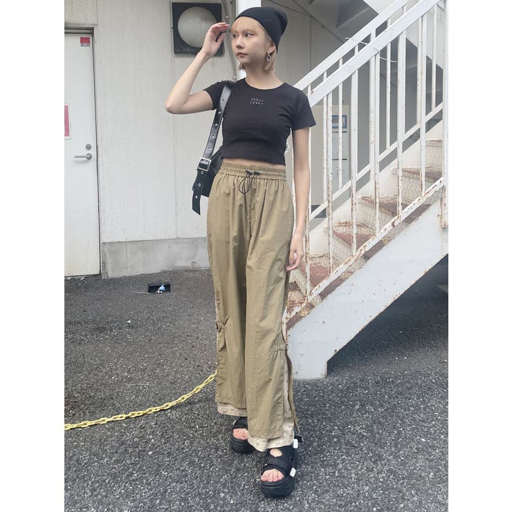 メッシュロゴナイロンカーゴフレアパンツ【2way】[品番：MKSW0056590