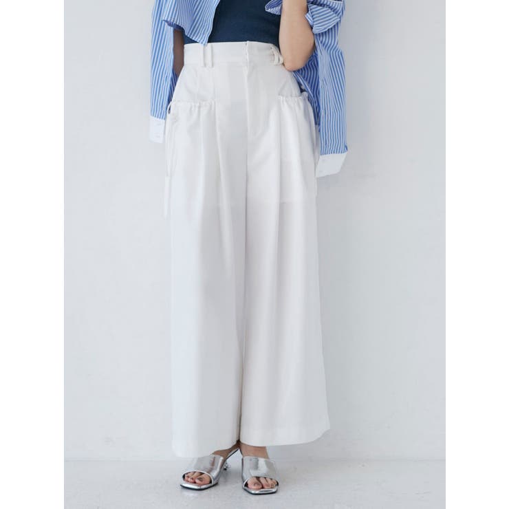 ホワイト | ドローポケットワイドパンツ | MURUA