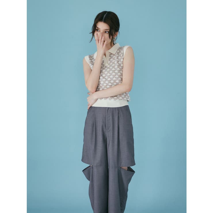 カットアウトタックパンツ[品番：MKSW0055885]｜MURUA（ムルーア）のレディースファッション通販｜SHOPLIST（ショップリスト）