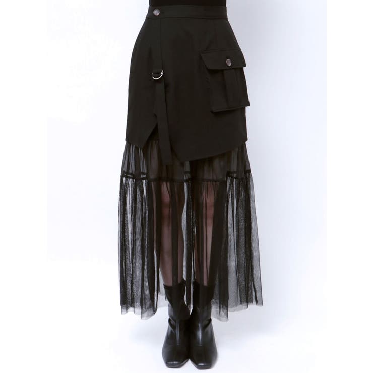 新品✨ N°21 3WAY レイヤードスカート フリンジ ブラック 定価18万 138368_fit9_2.jpg
