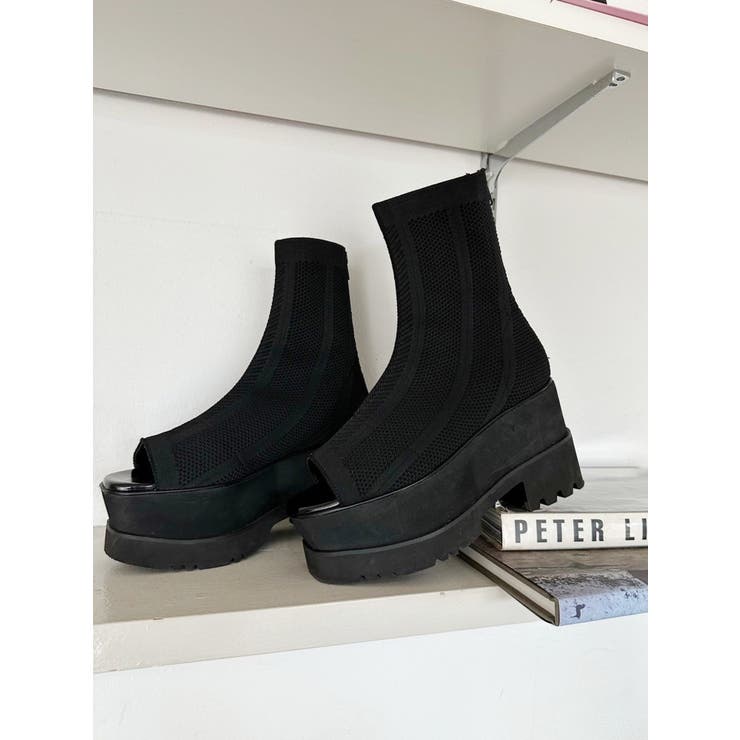 ブラック | ジャガードソックブーツ | MURUA