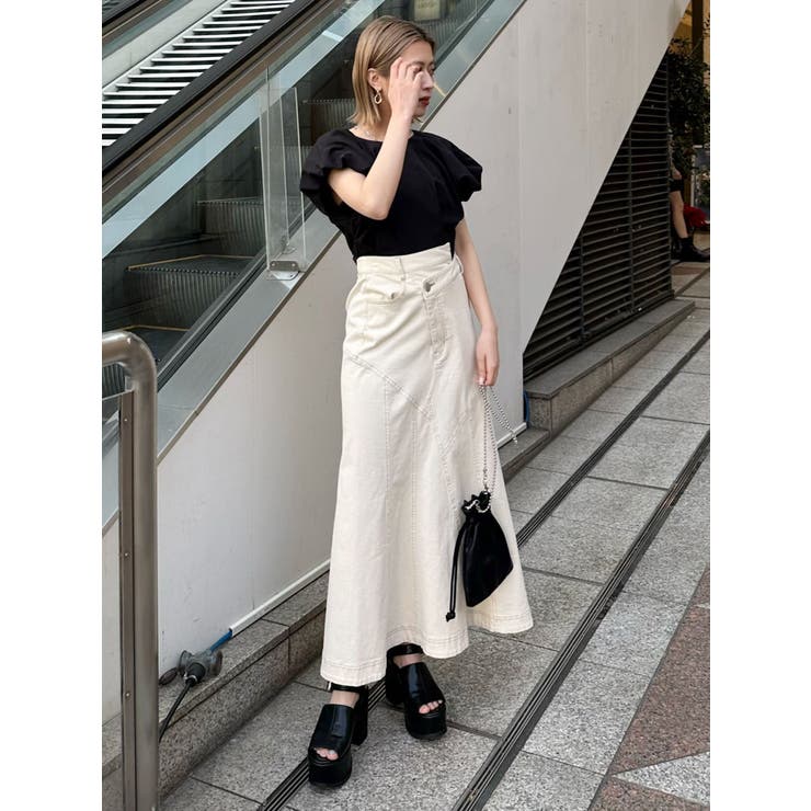 ウォッシュドデニムマーメイドスカート[品番：MKSW0055759]｜MURUA  