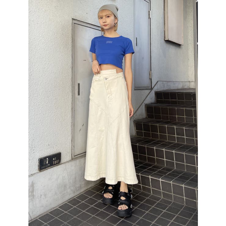 【MURUA】デニムマーメイドスカート MURUA デニムスカート ウォッシュドデニムマーメイドスカート