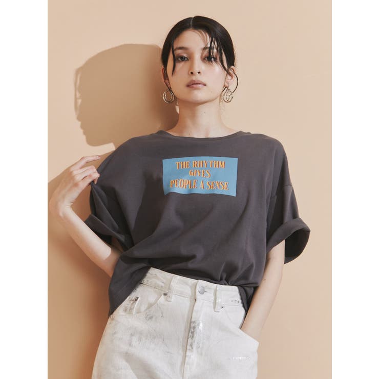 ボックスプリントTシャツ[品番：MKSW0055339]｜MURUA（ムルーア）のレディースファッション通販｜SHOPLIST（ショップリスト）