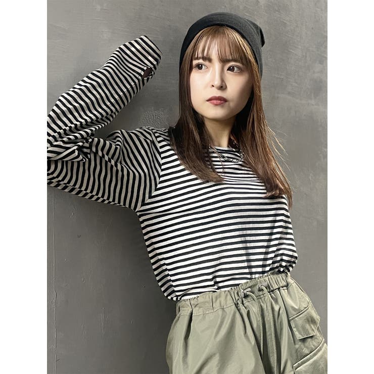 ボーダーサムホールトップス【WEB限定】【Tシャツ】[品番