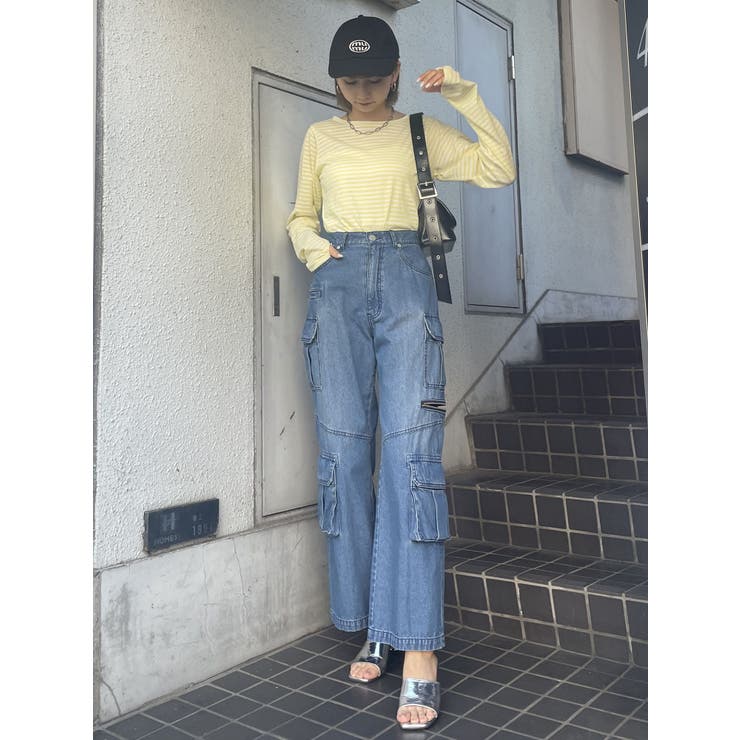 ボーダーサムホールトップス【WEB限定】【Tシャツ】[品番
