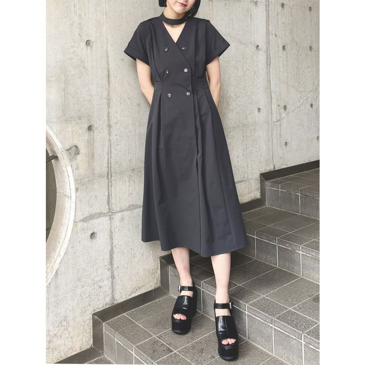 チョーカートレンチワンピース[品番：MKSW0057785]｜MURUA（ムルーア）のレディースファッション通販｜SHOPLIST（ショップリスト）