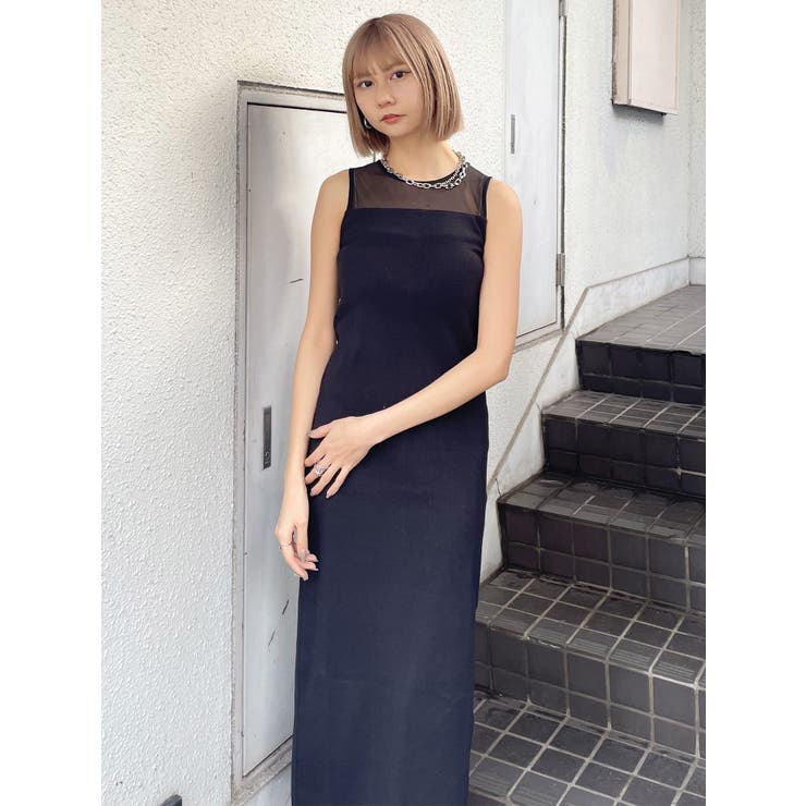 ムルーア　シースルーロングワンピース［新品］ シアーテレコワンピース[品番：MKSW0057788]｜MURUA（ムルーア