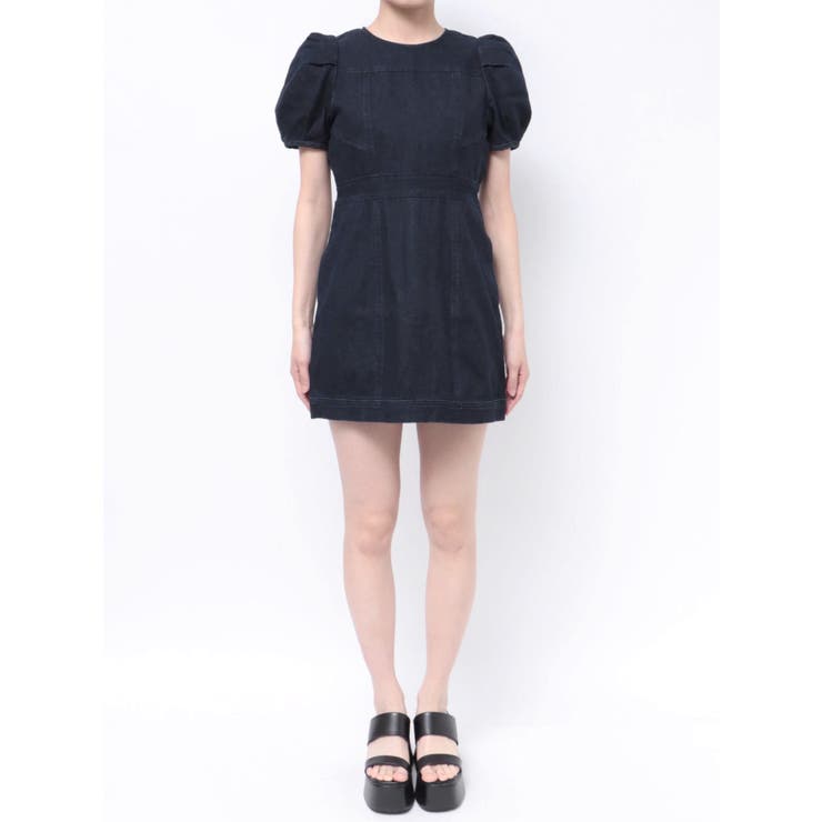入荷now 安全 パフスリーブステッチミニワンピース[品番：MKSW0057790]｜MURUA ワンピース