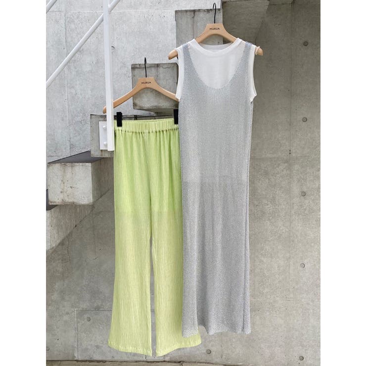 メタリックメッシュロングワンピース[品番：MKSW0057787]｜MURUA
