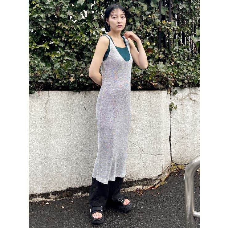 メタリックメッシュロングワンピース[品番：MKSW0057787]｜MURUA