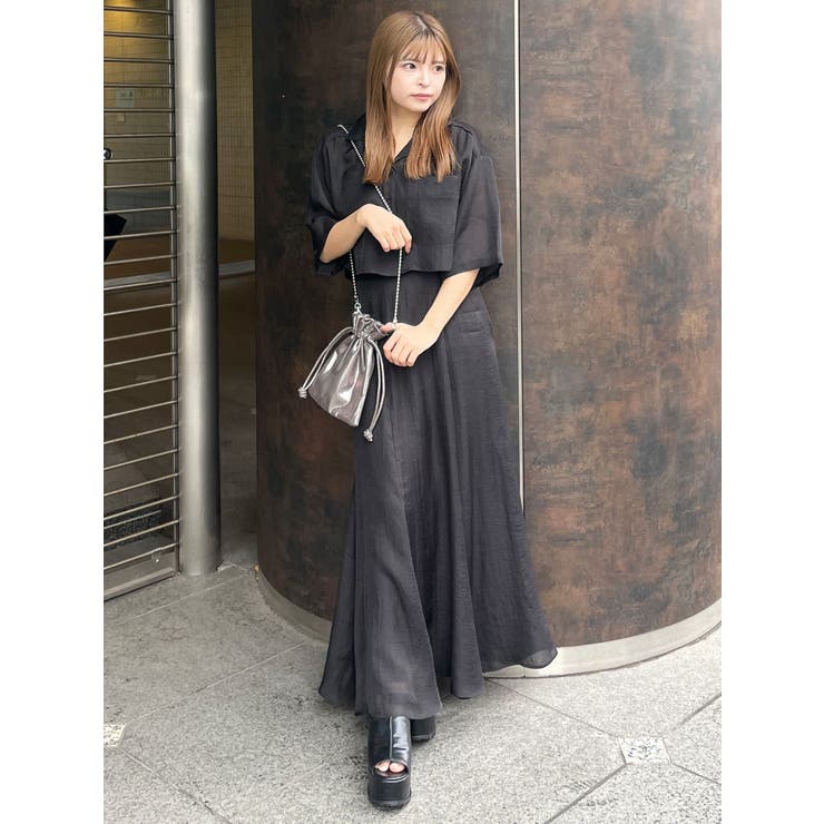オープンカラーシアーシャツ[品番：MKSW0058404]｜MURUA