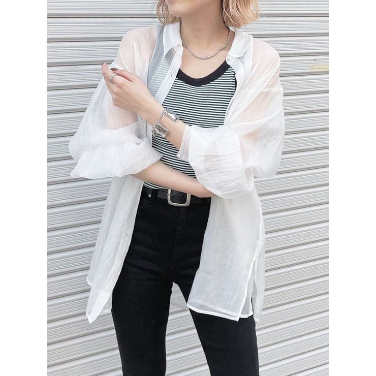 シアーシャイニーボリュームシャツ | MURUA | 詳細画像5 