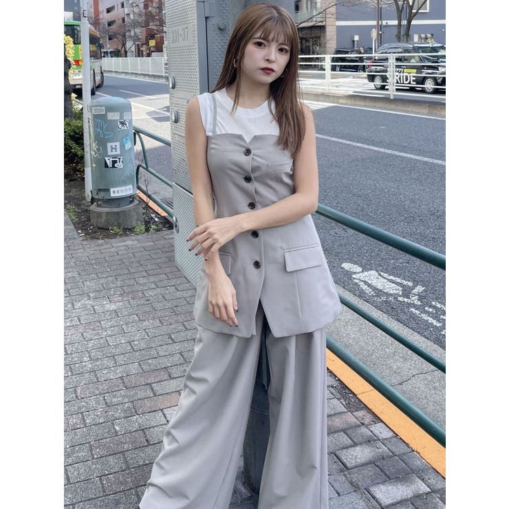 Meravel Gleam Comfort Pants パンツ ミーラベル ナローベルトワイドパンツ【セット販売対象】[品番：MKSW0057134
