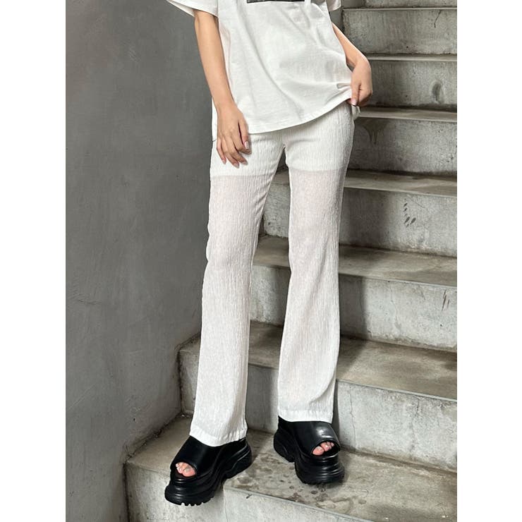 ホワイト | プリーツイージーワイドパンツ | MURUA