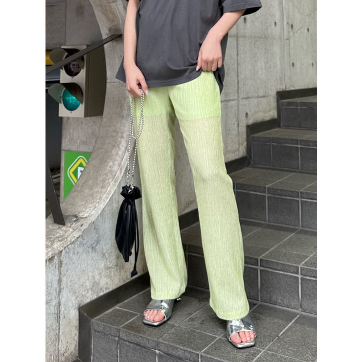 ライトグリーン | プリーツイージーワイドパンツ | MURUA