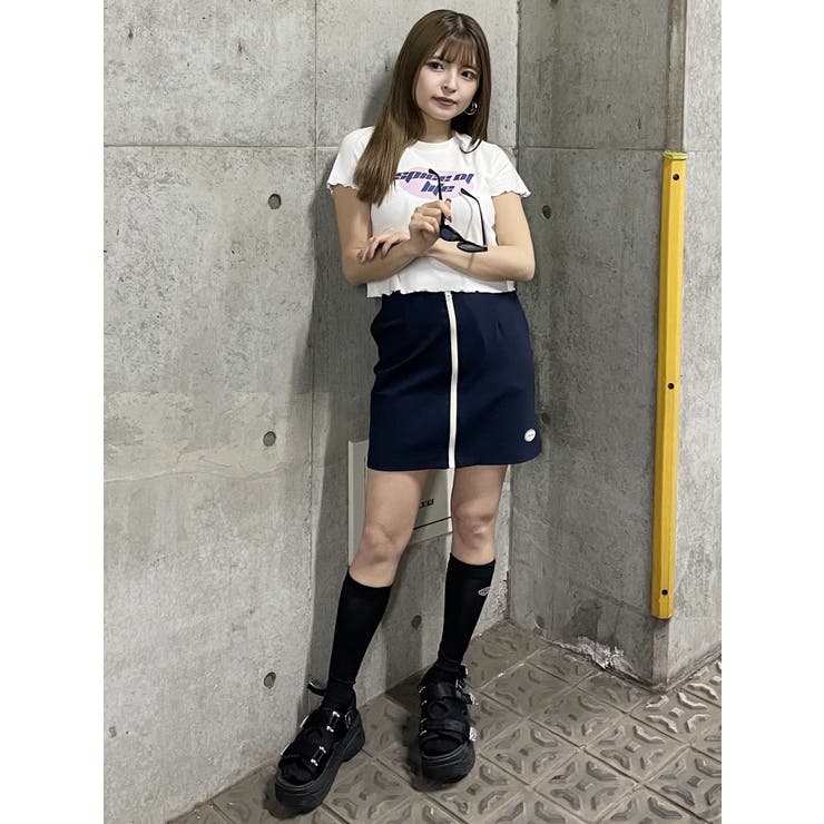 フロントジップミニスカート[品番：MKSW0057803]｜MURUA（ムルーア）の