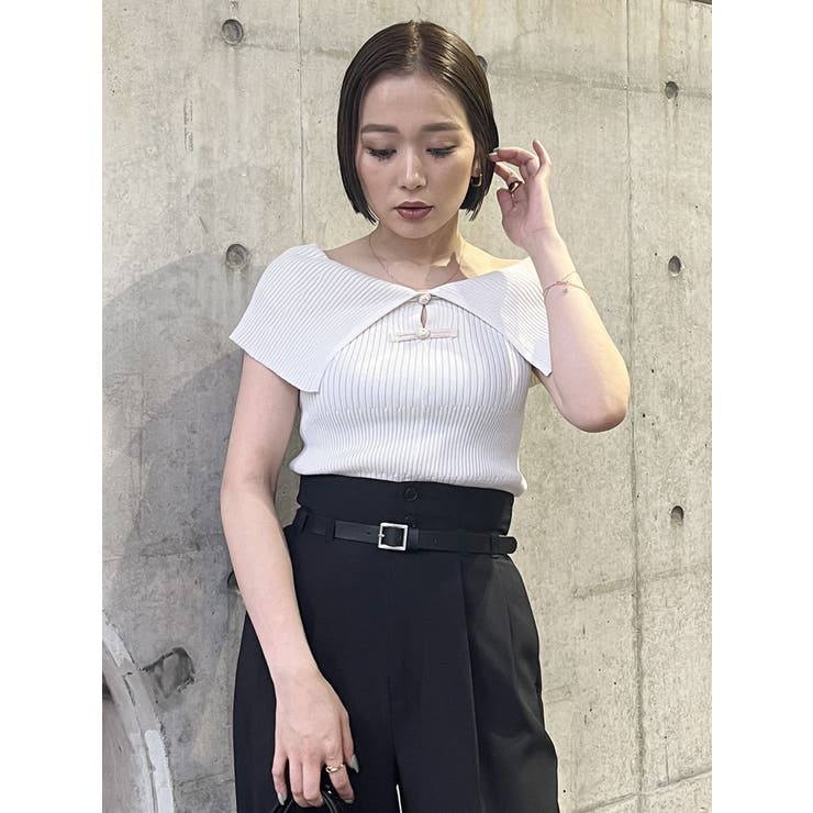 オフショルチャイナボタンニット | MURUA | 詳細画像13 