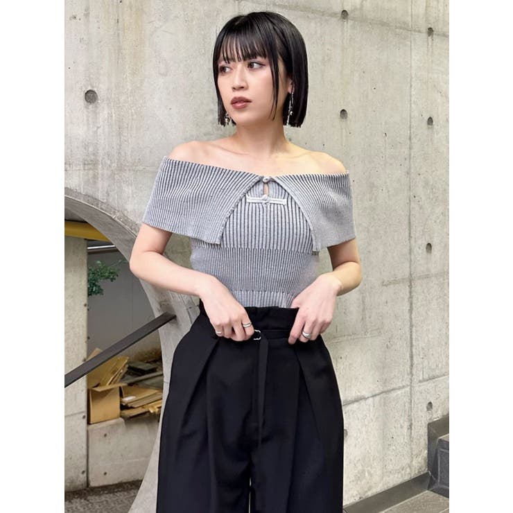 オフショルチャイナボタンニット | MURUA | 詳細画像21 