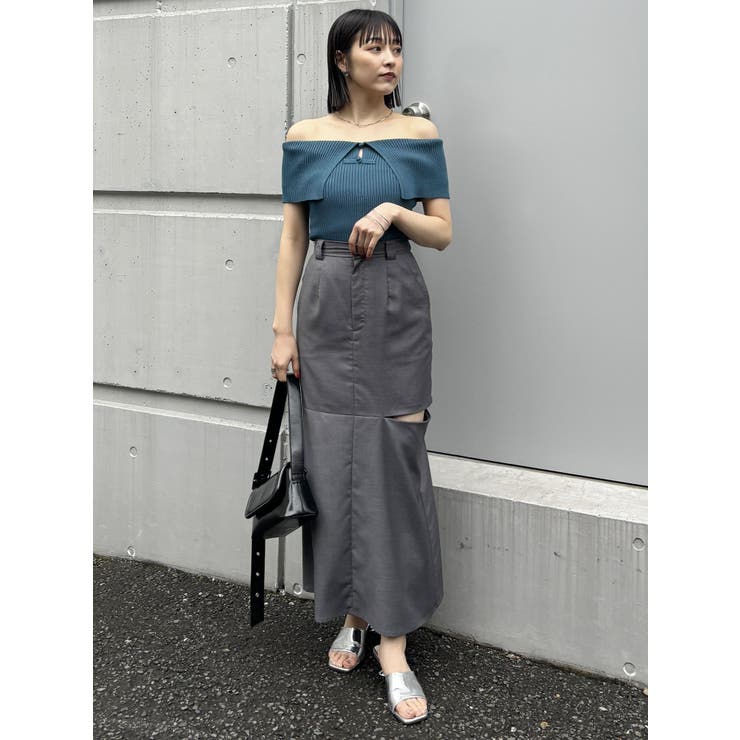 オフショルチャイナボタンニット | MURUA | 詳細画像29 