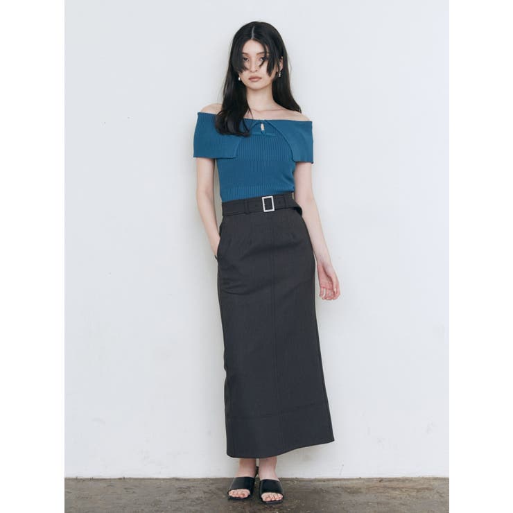 オフショルチャイナボタンニット | MURUA | 詳細画像7 