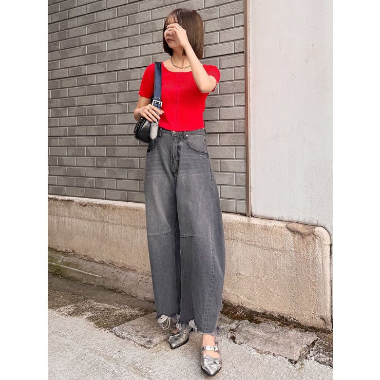 ホックデザインハーフスリーブニット | MURUA | 詳細画像17 