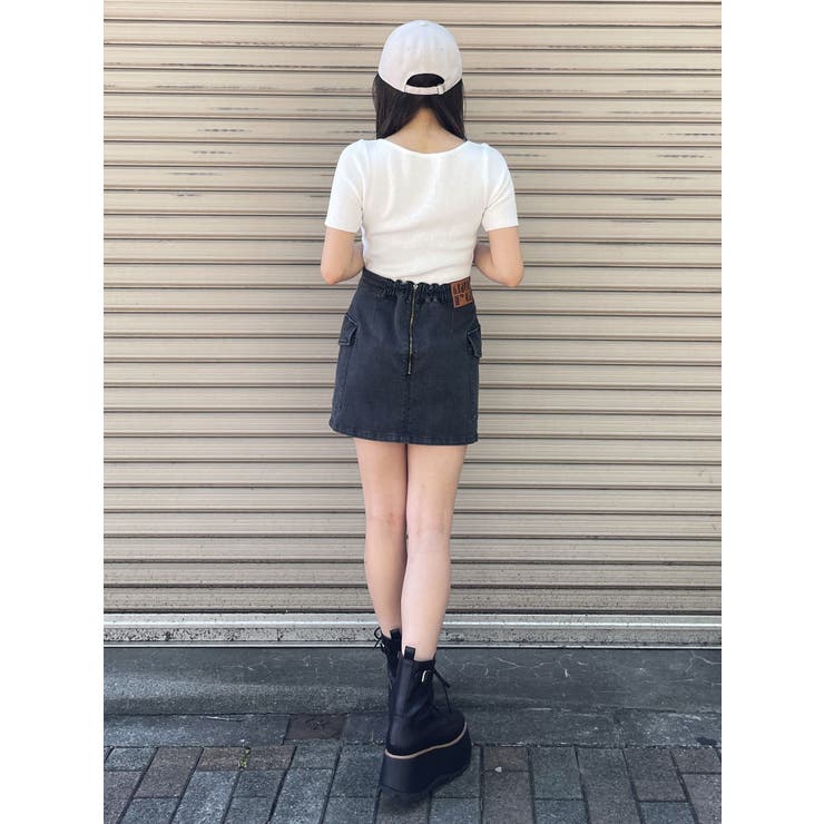 ホックデザインハーフスリーブニット[品番：MKSW0059405]｜MURUA