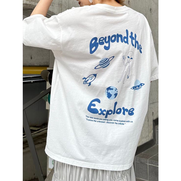 ホワイト | エイリアンプリントTシャツ | MURUA