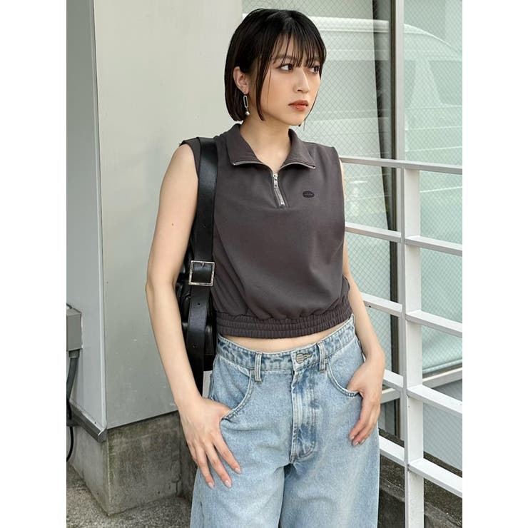 クロップトハーフジップスウェット | MURUA | 詳細画像34 