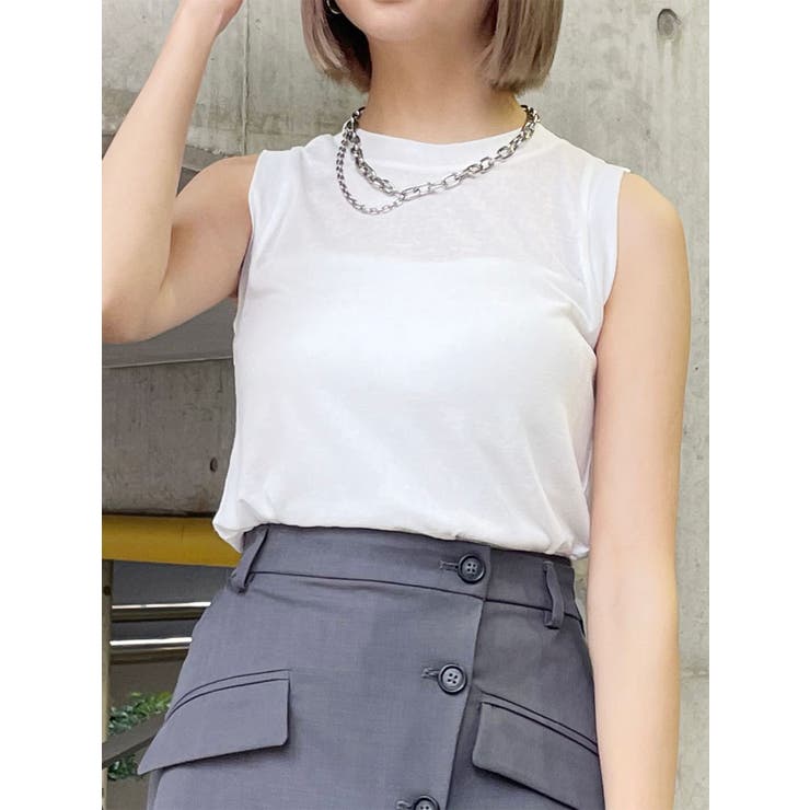 ホワイト | セミシアーノースリカットトップス | MURUA